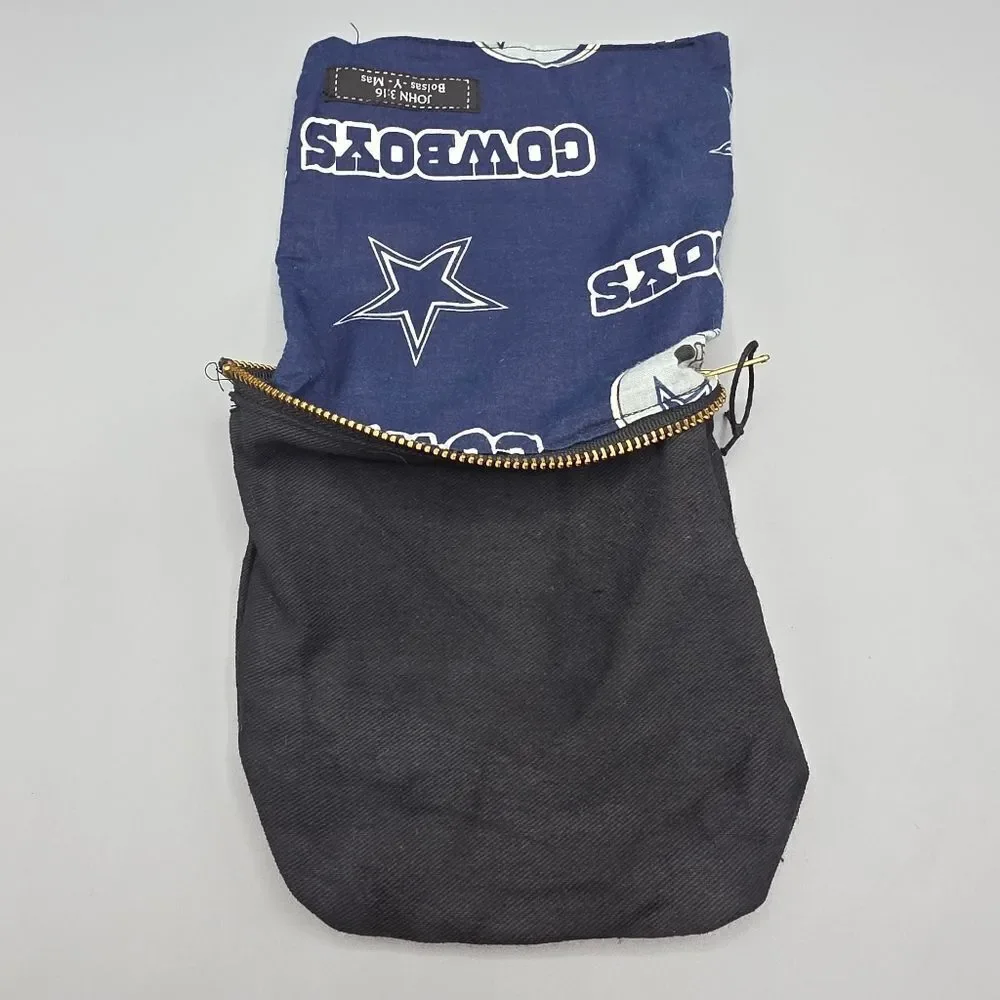 Dallas Cowboys Handmade Pouch  With Zipper And John 3:16 Bible Verse